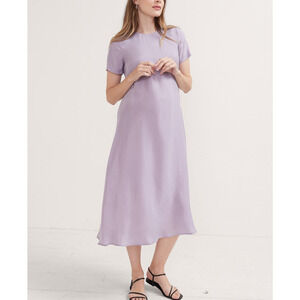 Hatch 'The James' Purple Short Sleeve Crewneck Midi Dress Size 1 - NWT